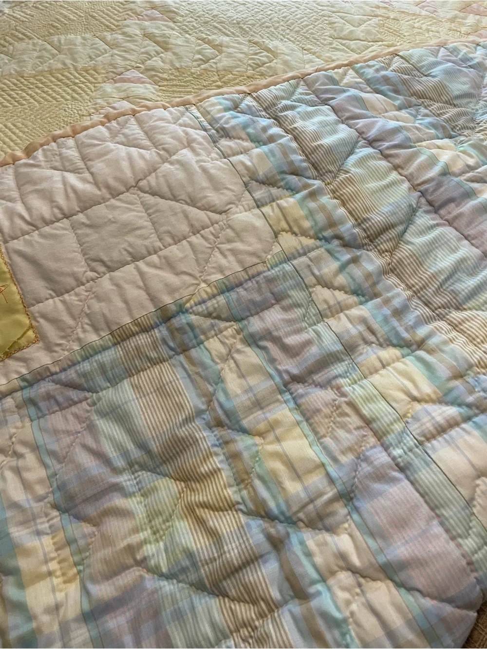 Pastel Patchwork Quilted Throw - Soft Multicolor Pastels